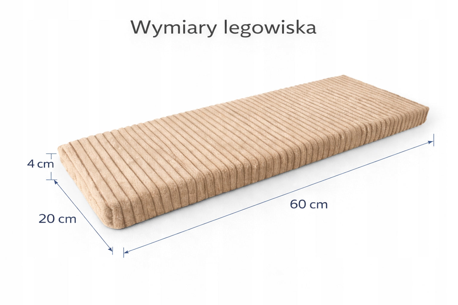 Cat pillow for window sill 60x20 cm thickness 4 cm beige soft and cozy Mounting location freestanding