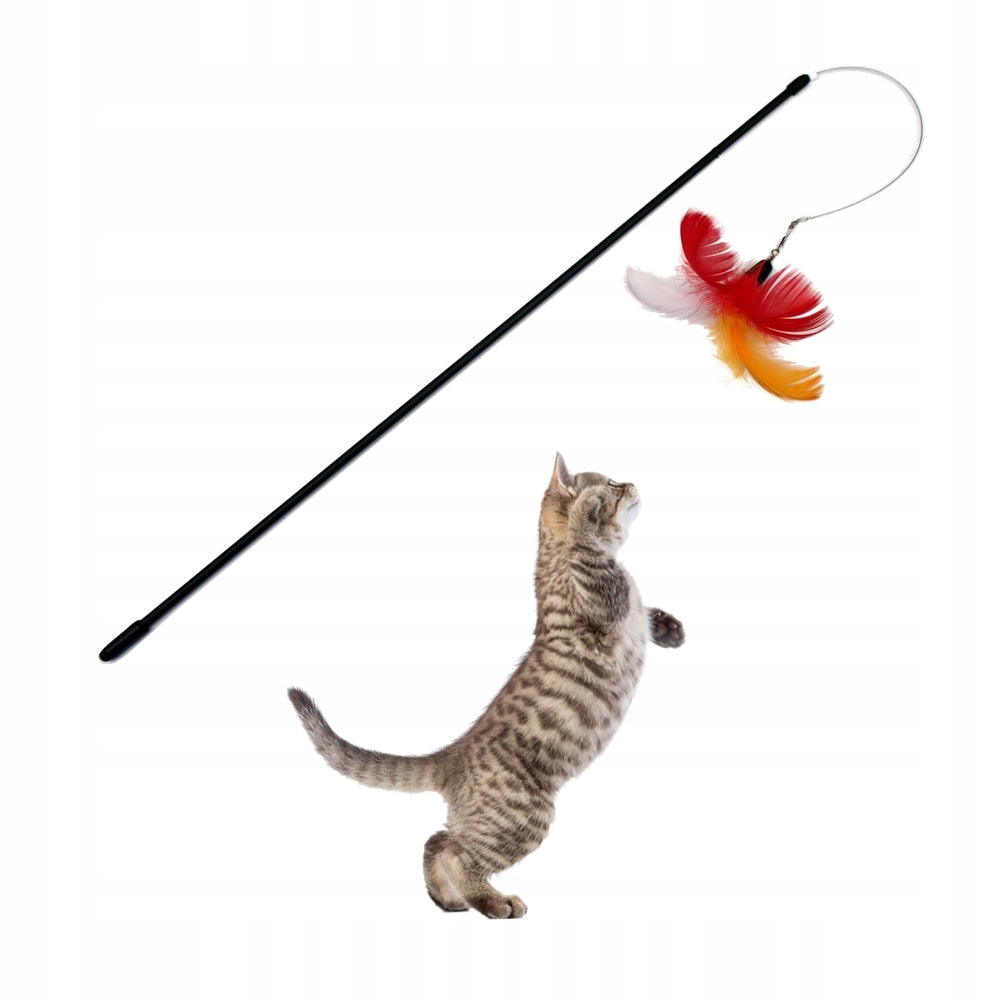 Cat rod telescopic pull-out Toy with feathers Makspol 80 cm