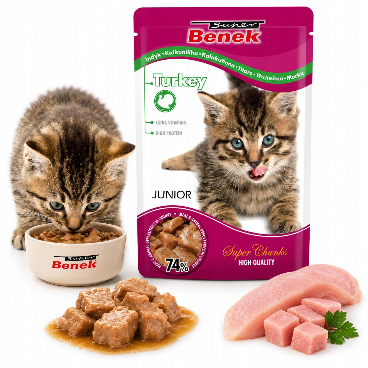 Cat sachet Benek Junior Turkey 100g