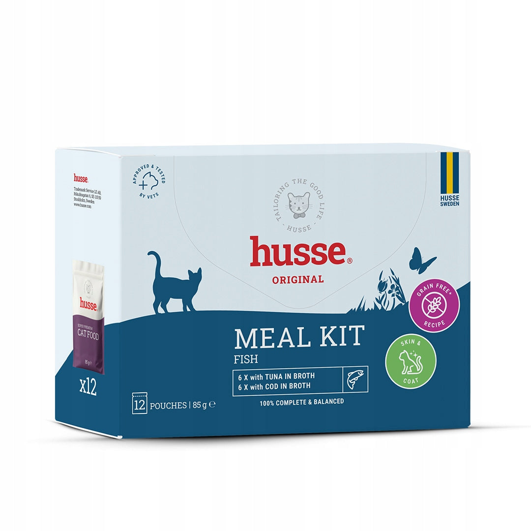 Cat sachets Meal Kit meat pieces tuna cod in grain-free broth