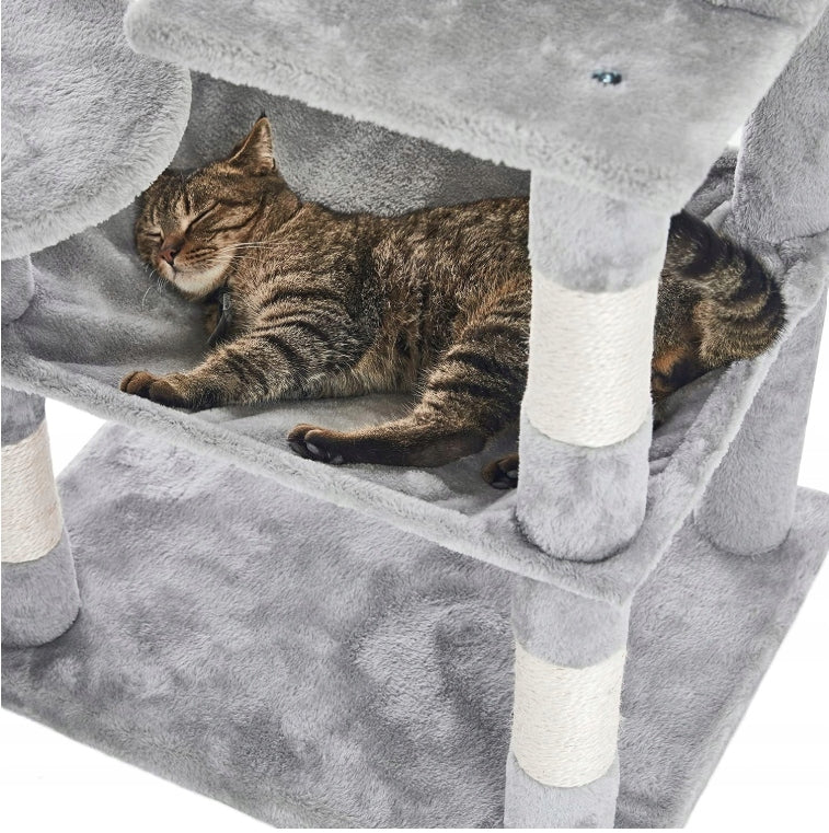 Cat scratcher 143 cm 5 levels cottage hammock bed grey Brand no brand