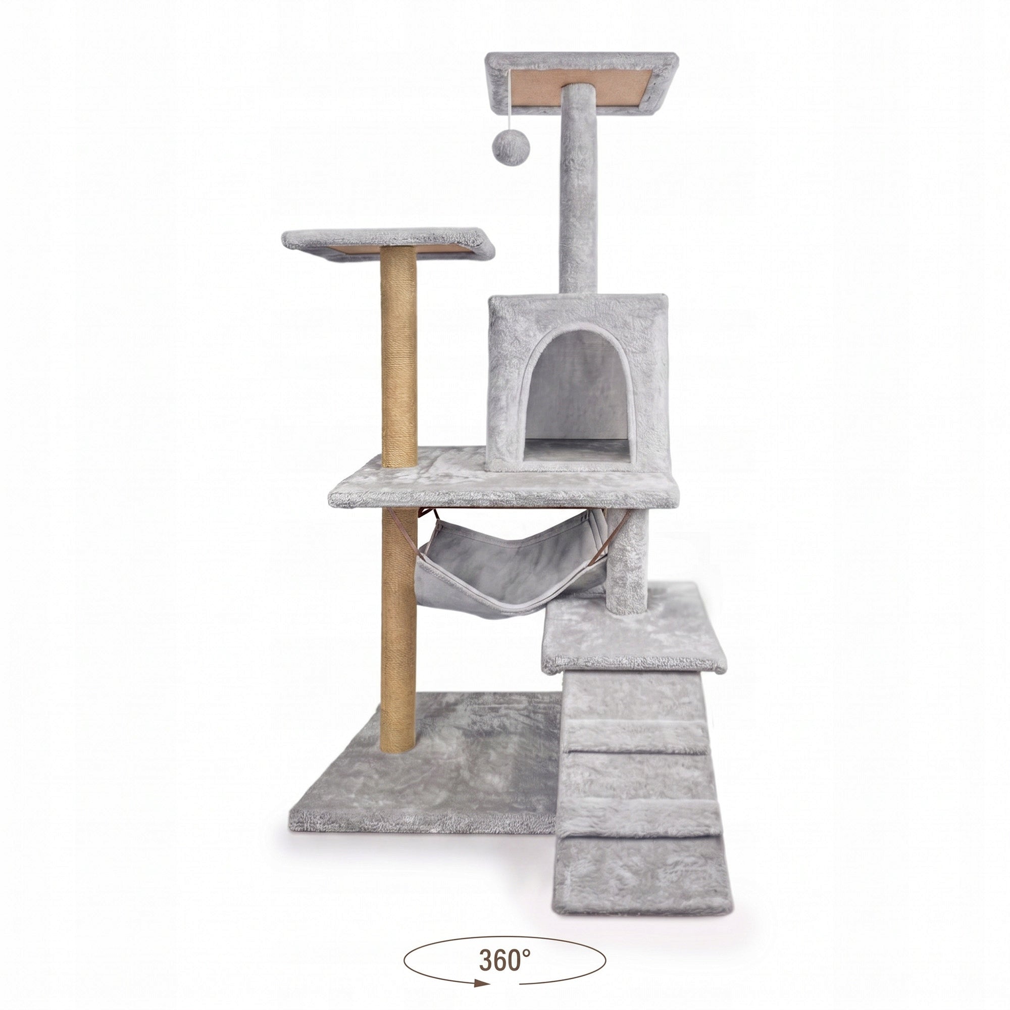Cat scratcher 6 levels high house bed with toy Mersjo - 125cm Manufacturer code COMFORT-LINE-LIGHT-GRAY