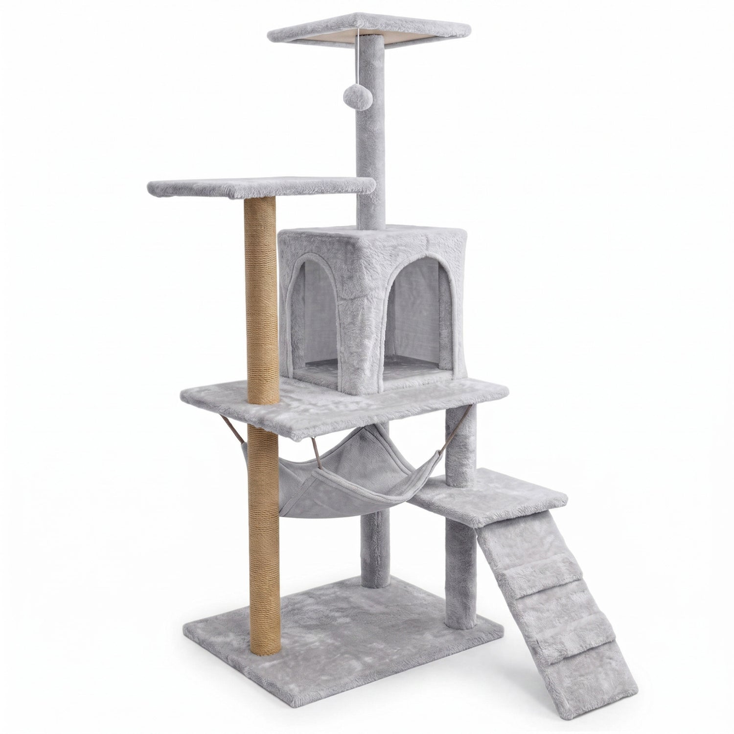 Cat scratcher 6 levels high house bed with toy Mersjo - 125cm