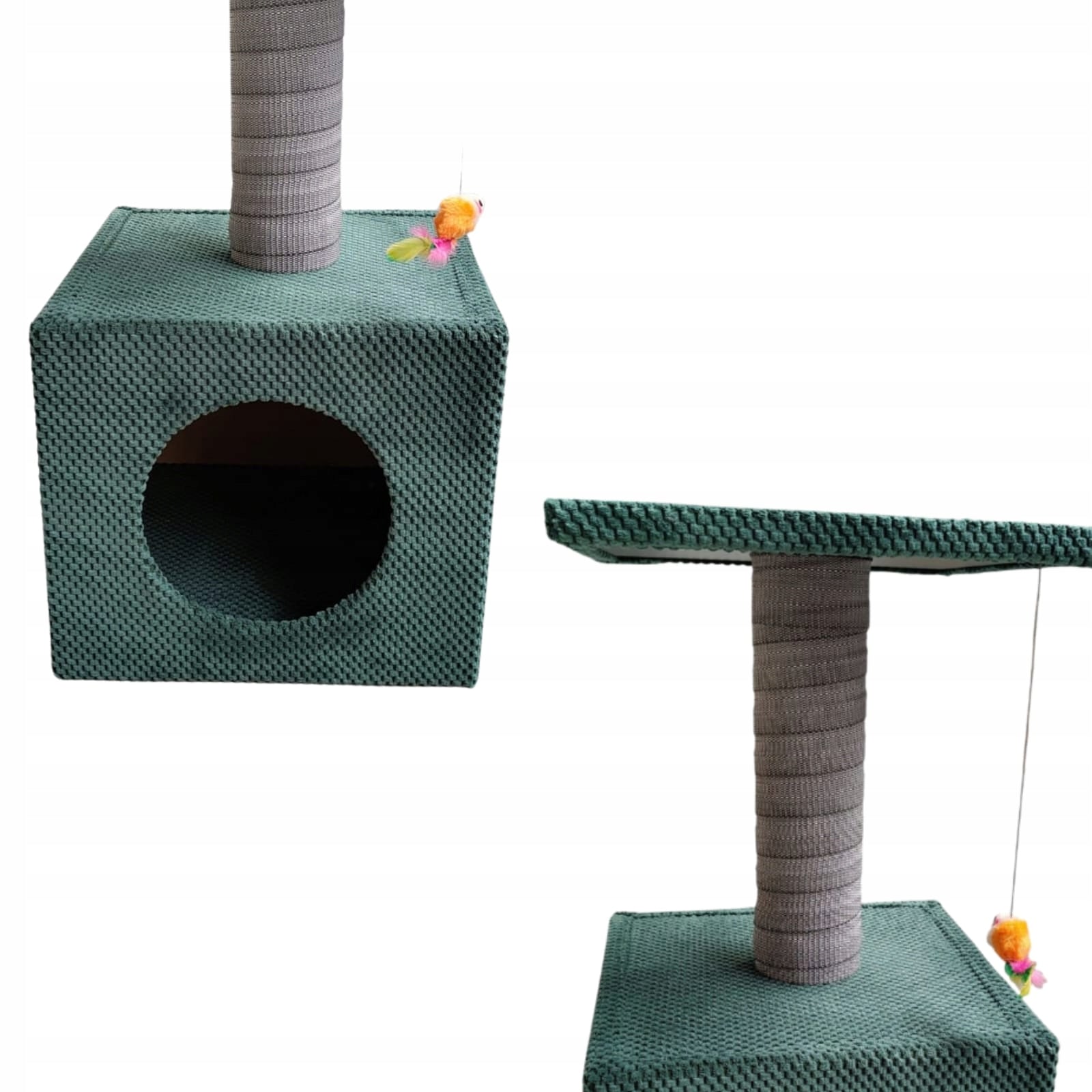 Cat scratcher MAKSPOL Cube house post ! Green Bottle green Height (cm) 61 - 100 cm
