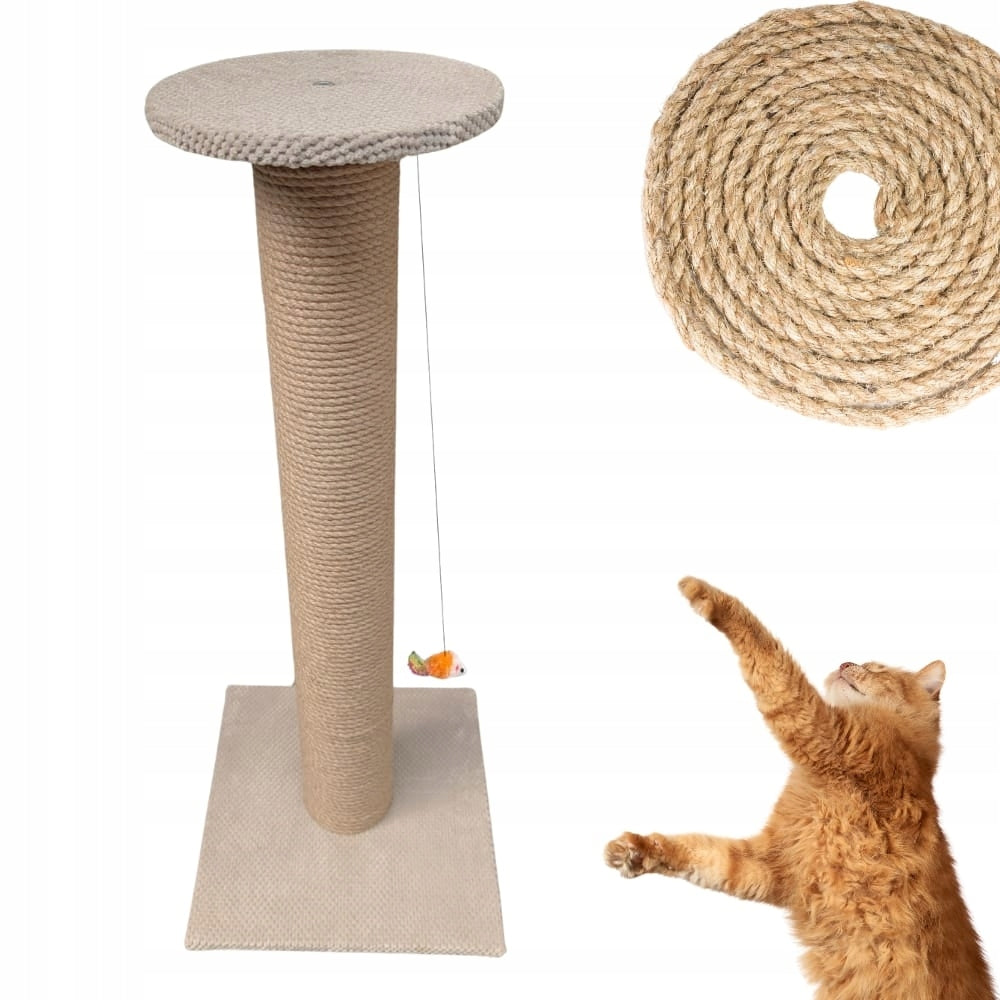 Cat scratcher Makspol nr.22 MAX Post + mouse 1m SIZAL Premium ! Beige