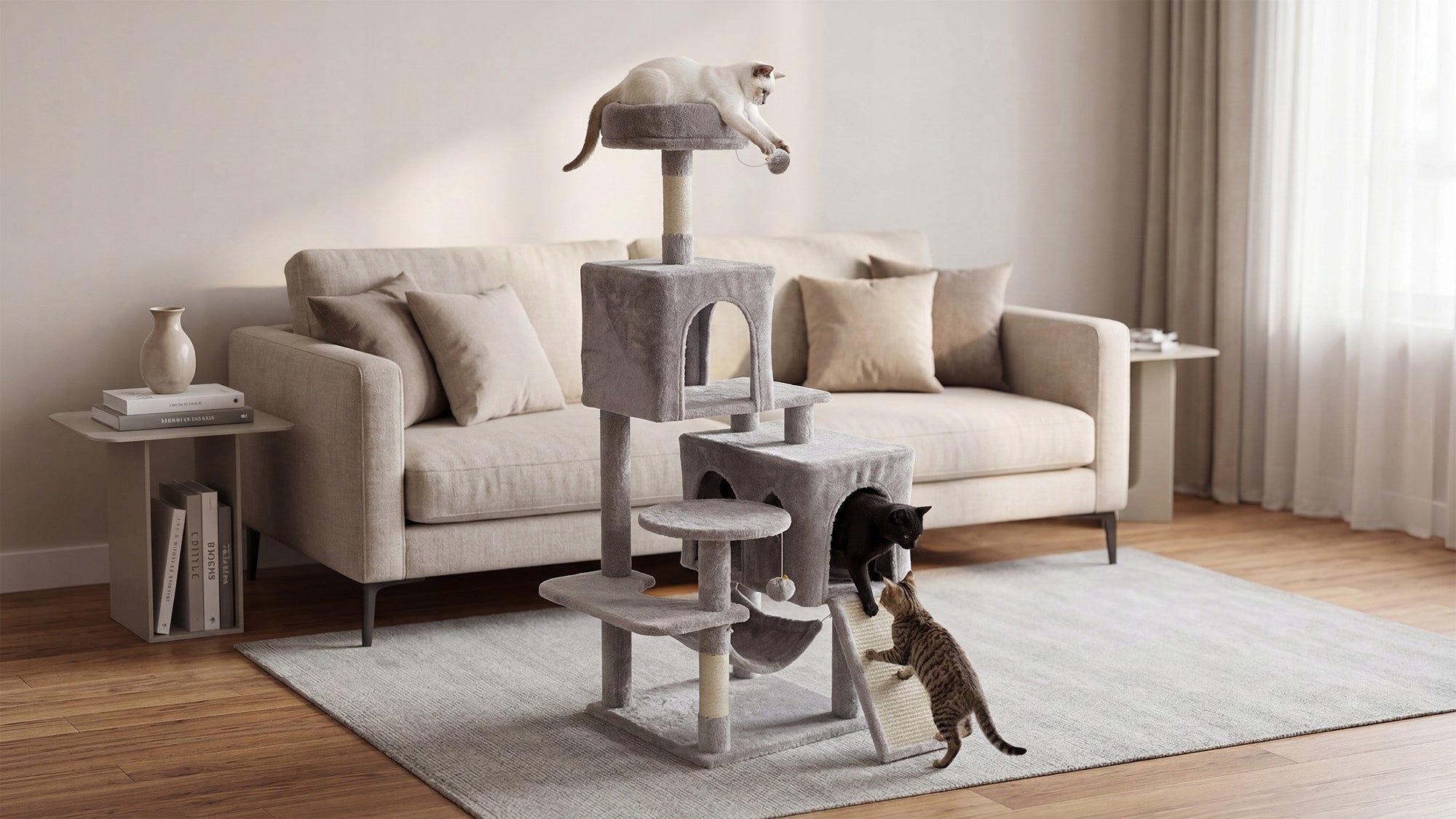 Cat scratcher bed toy cottage tower booth high 137 cm Rebel Brand no brand