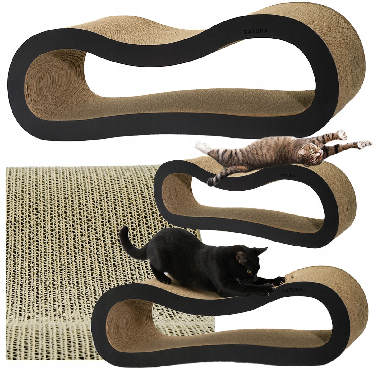 Cat scratcher cardboard ECOLOGICAL cardboard natural lounger LARGE CATURA