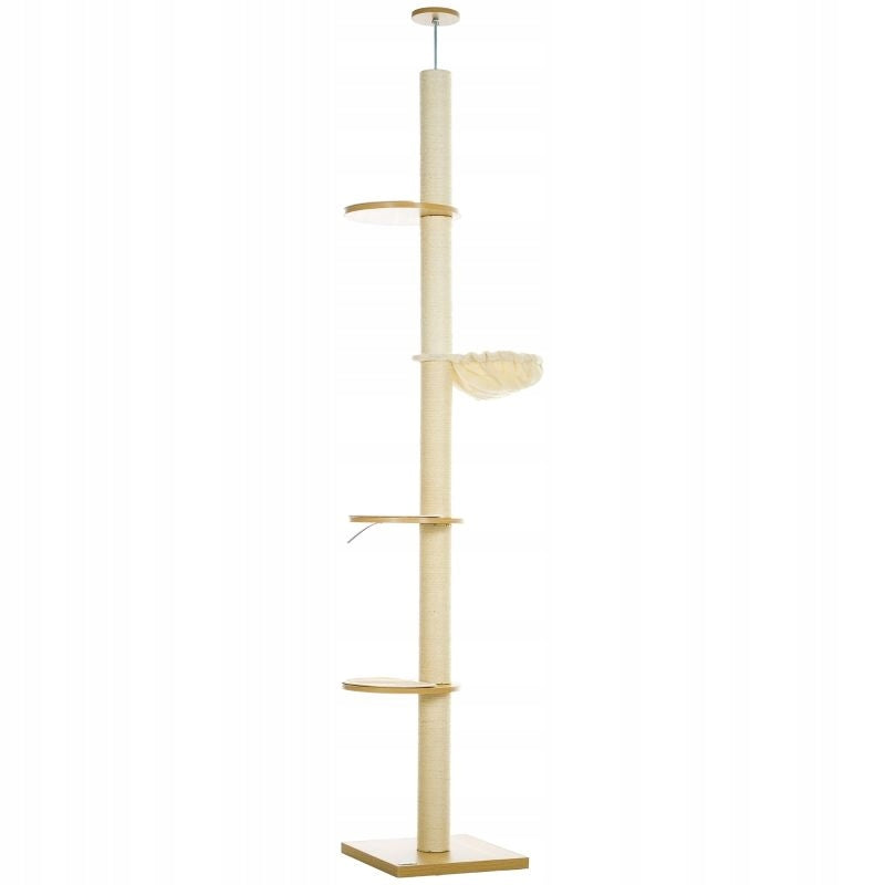 Cat scratcher for ceiling, oak+cream white