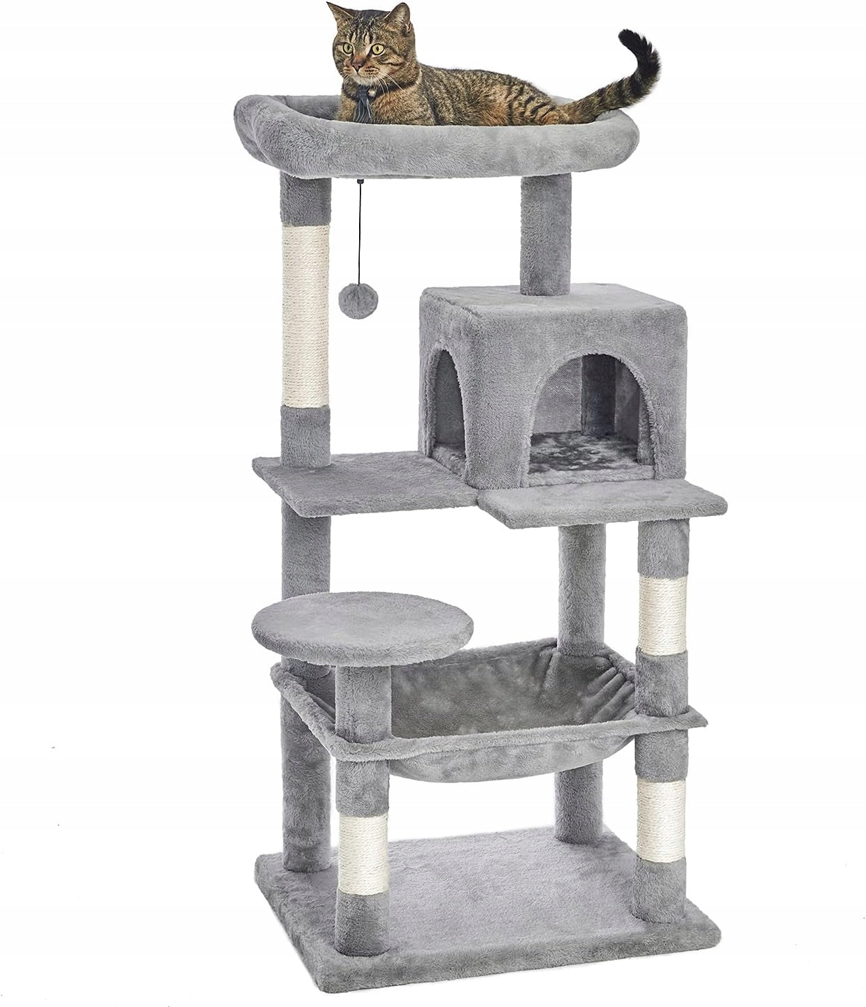 Cat scratcher high post grey 5 levels - cottage, bed, hammock