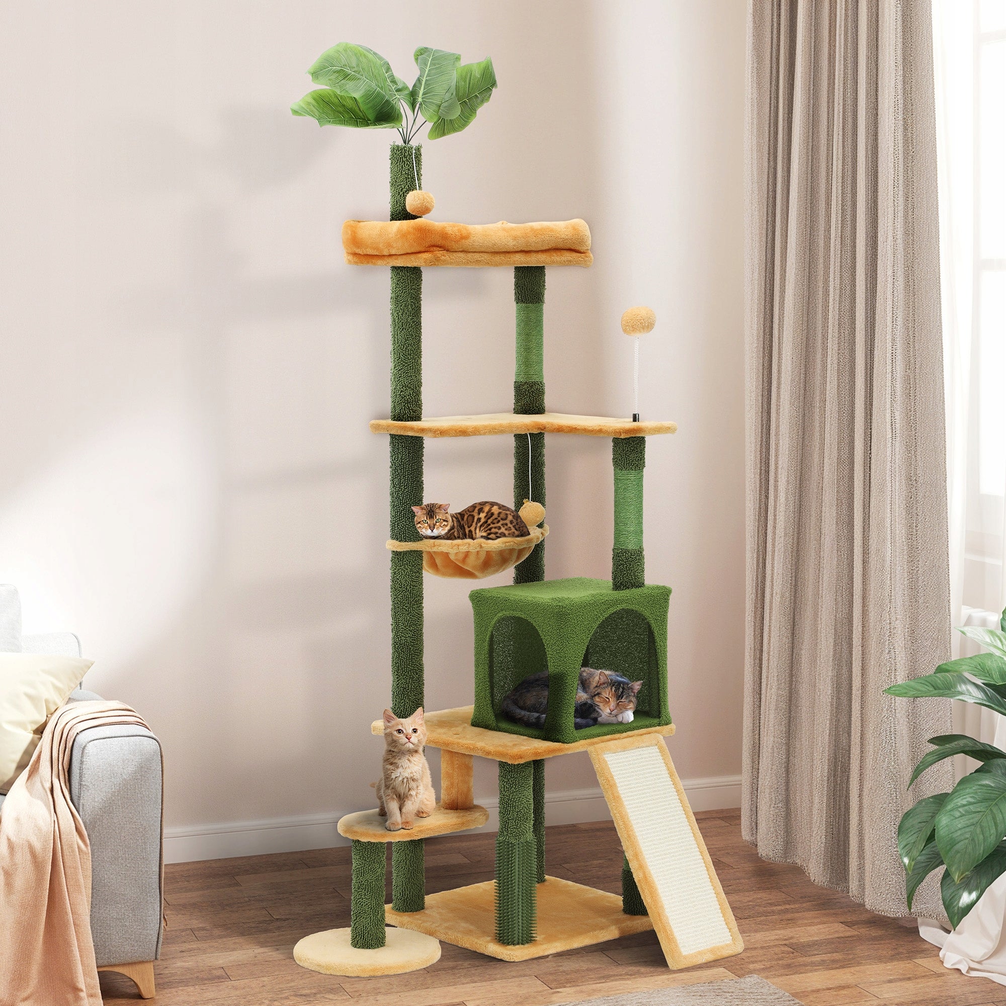 Cat scratcher large with bed scratching post cat bed185 cm 21kg max Height (cm) 161 - 220 cm