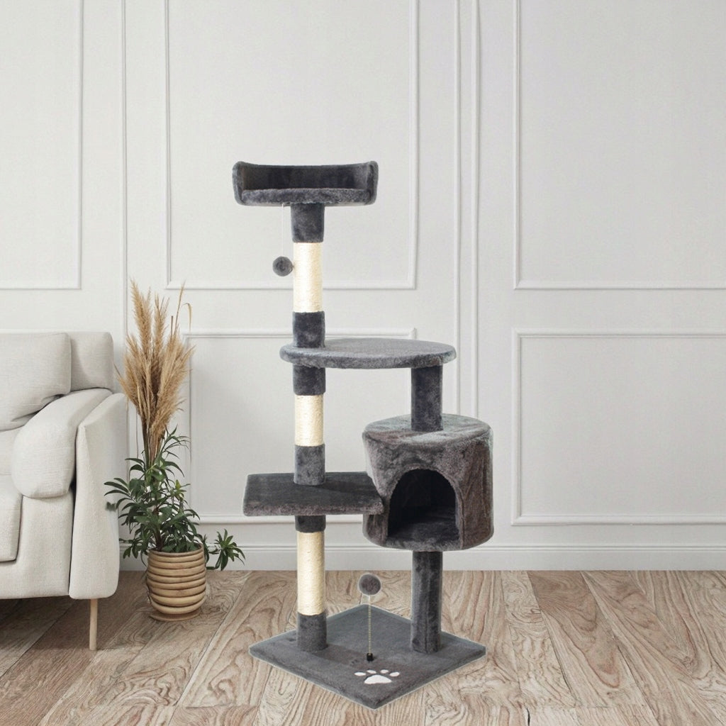 Cat scratcher poles couch bed cat house 116cm the zoo graphite Kind tall scratching post bed scratching post