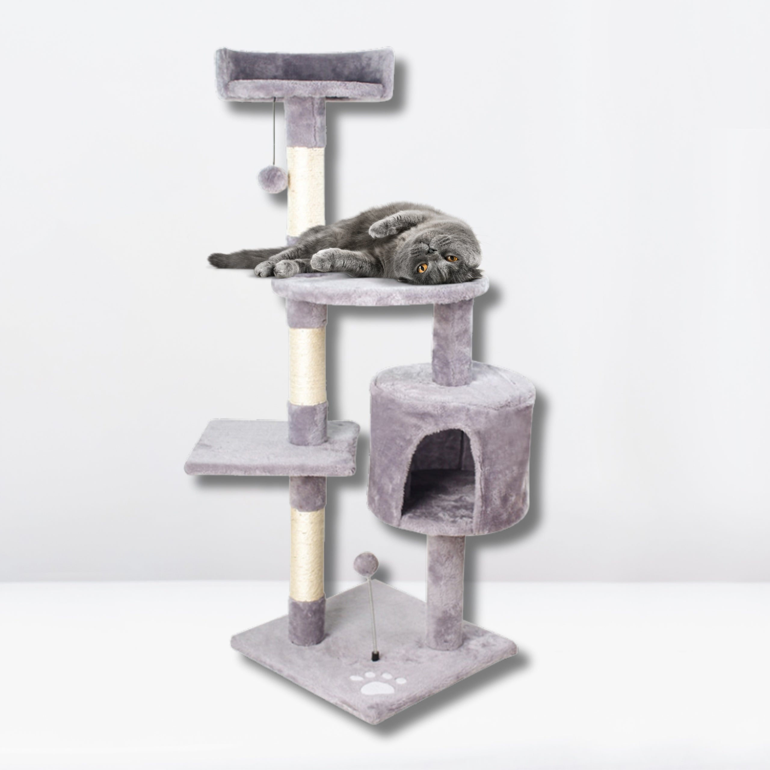 Cat scratcher poles couch bed cat house 116cm the zoo grey Brand The Zoo