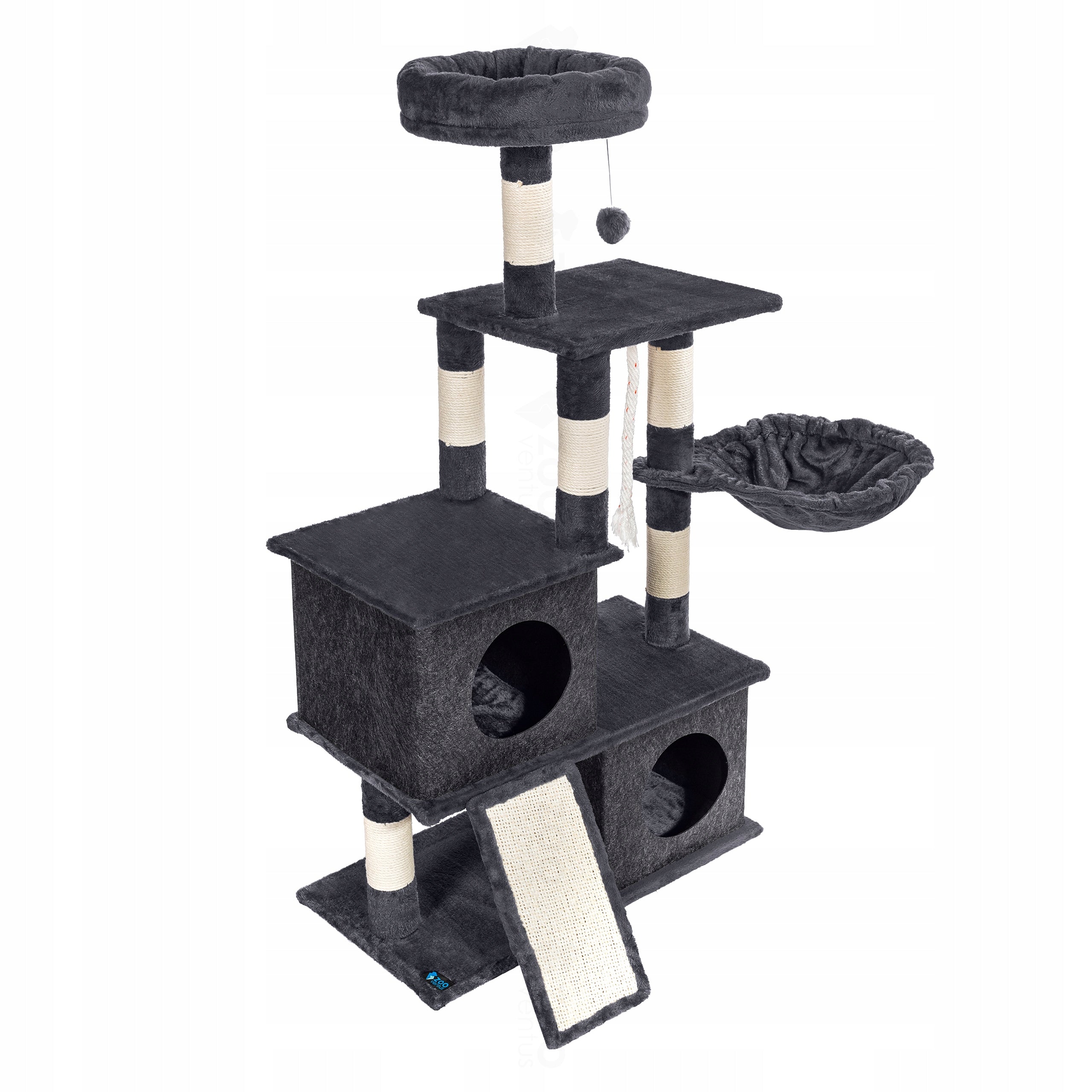 Cat scratcher post 115cm tree 5 levels booth bed + toys Trade name Drapak dla kota 5 poziomów