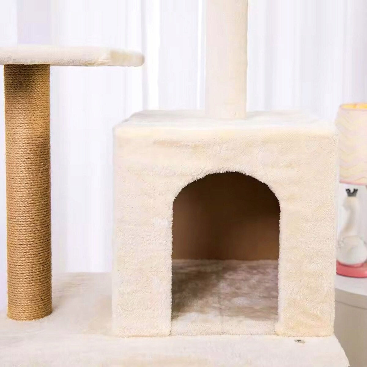 Cat scratcher post beige 5 levels - cottage, bed, hammock, ladder Trade name C01 drapak beżowy