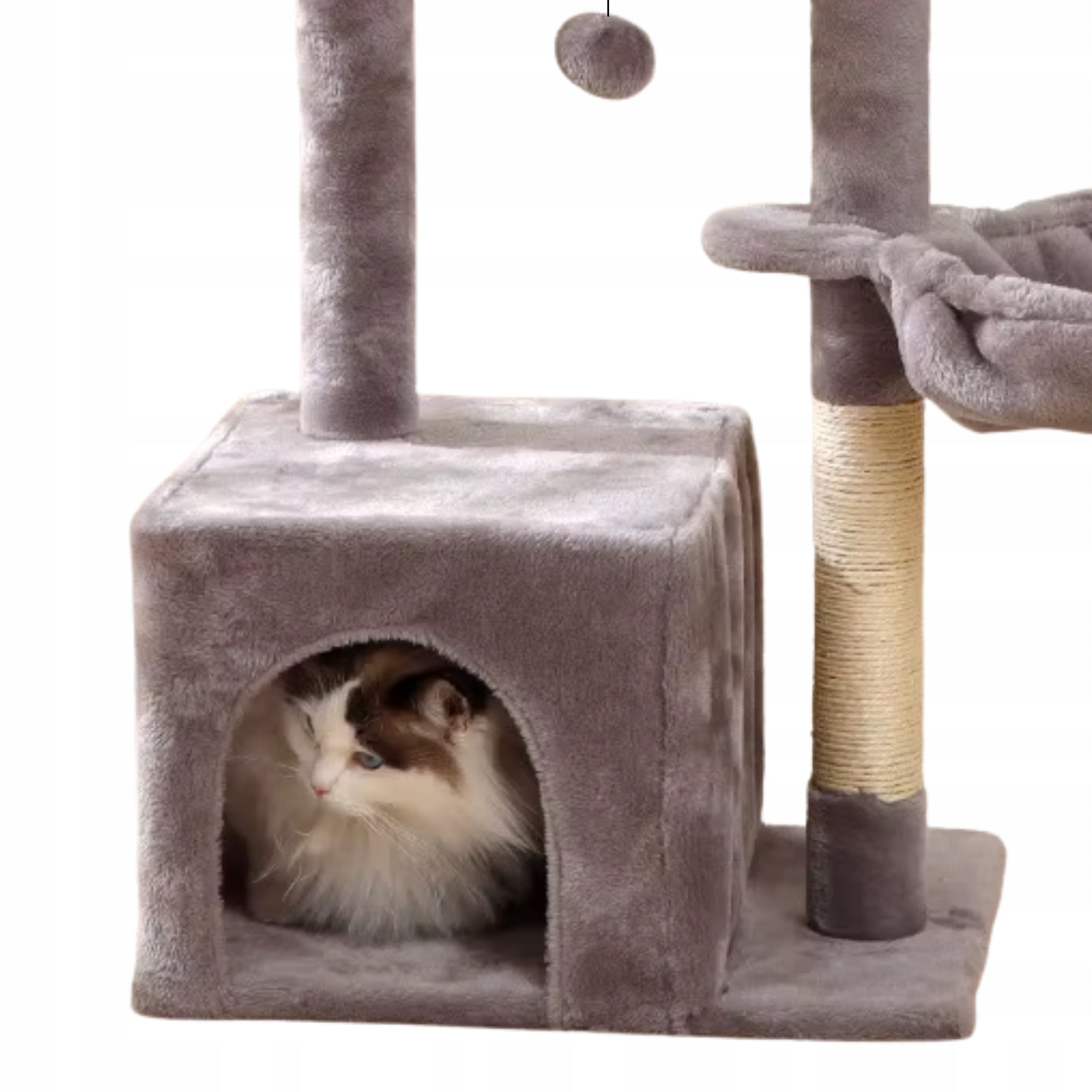 Cat scratcher post couch bed cat house 77cm THE ZOO grey Trade name DRAPAK DLA KOTA SŁUPEK LEŻANKA LEGOWISKO DOMEK DLA KOTA 77CM THE ZOO SZARY