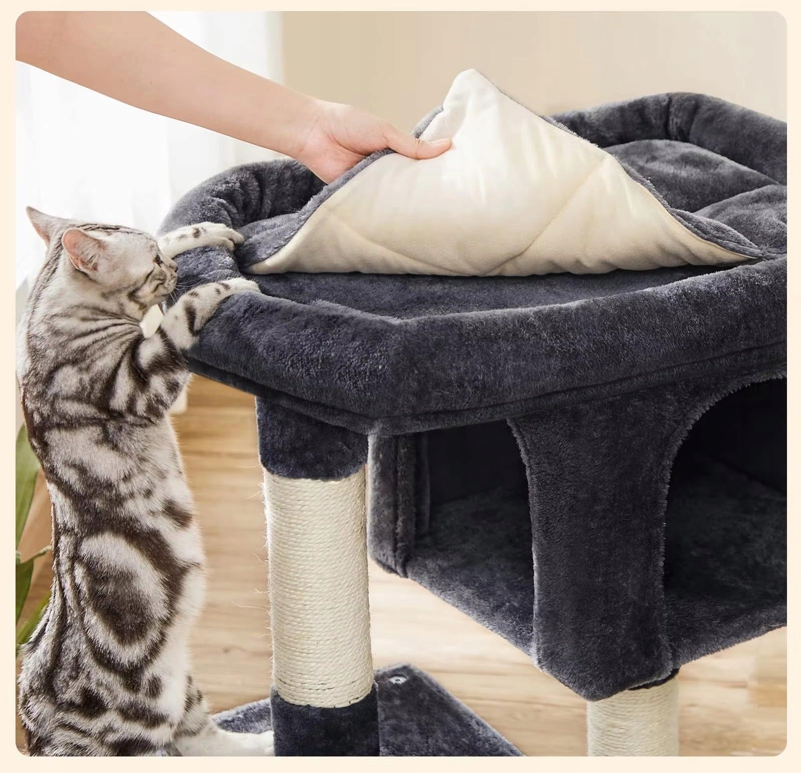 Cat scratcher posts couch bed cat house 83cm graphite THE ZOO Kind small scratching post bed scratching post scratching tower