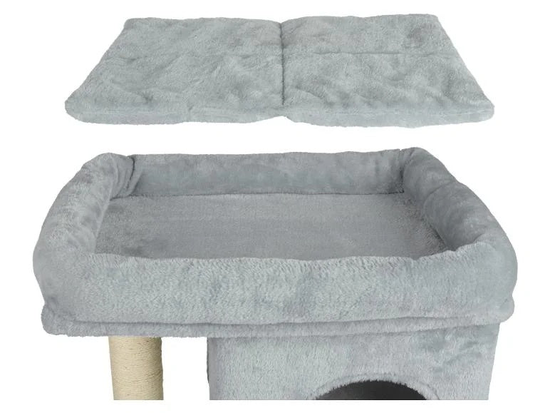 Cat scratcher with 2 houses ZOOFARI, max. 6 kg grey 2 levels Brand ZOOFARI