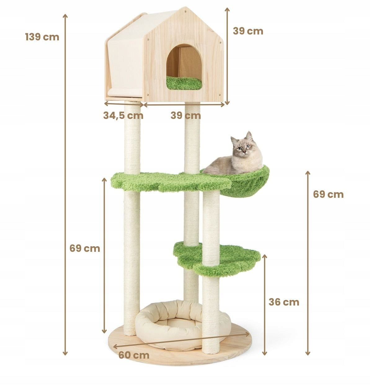 Cat scratcher with bed and hammock Brand Costway