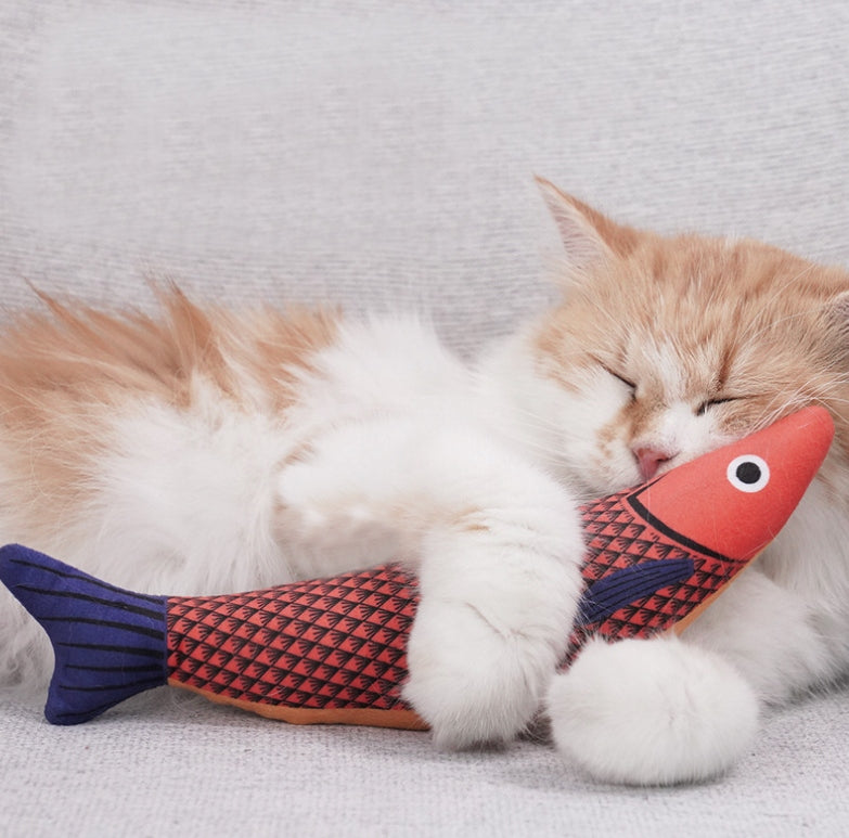 Cat toy FISH WITH CATNIP and rattle HYGIENE 23cm XL ORANGE Manufacturer code RK2