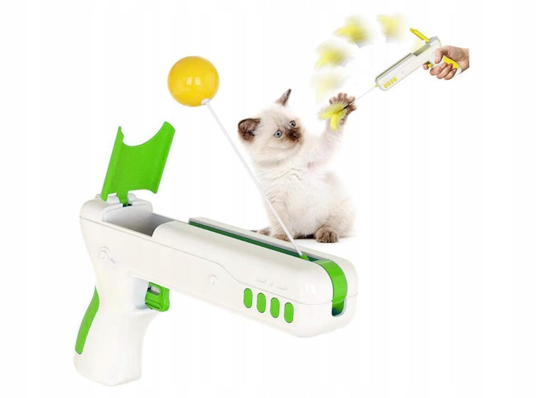 Cat toy GUN with toys interactive GREEN