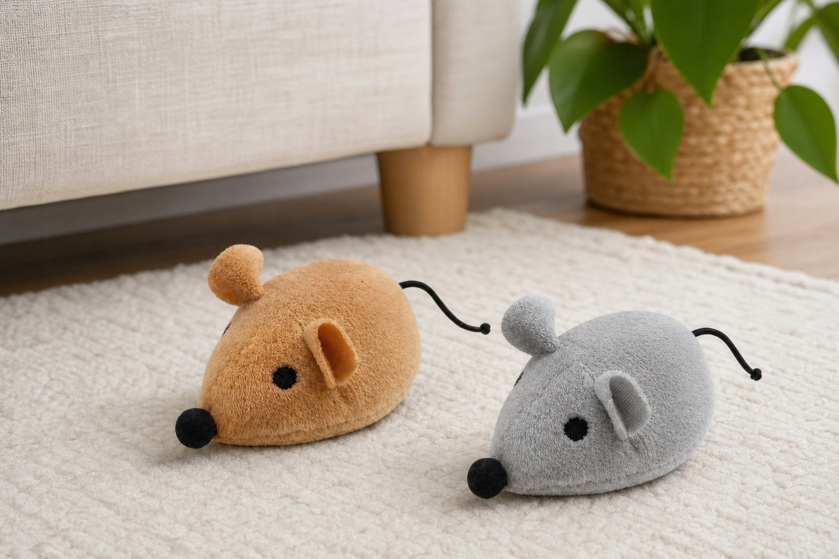 Cat toy mouse with plush 2 pcs. Packaging status original
