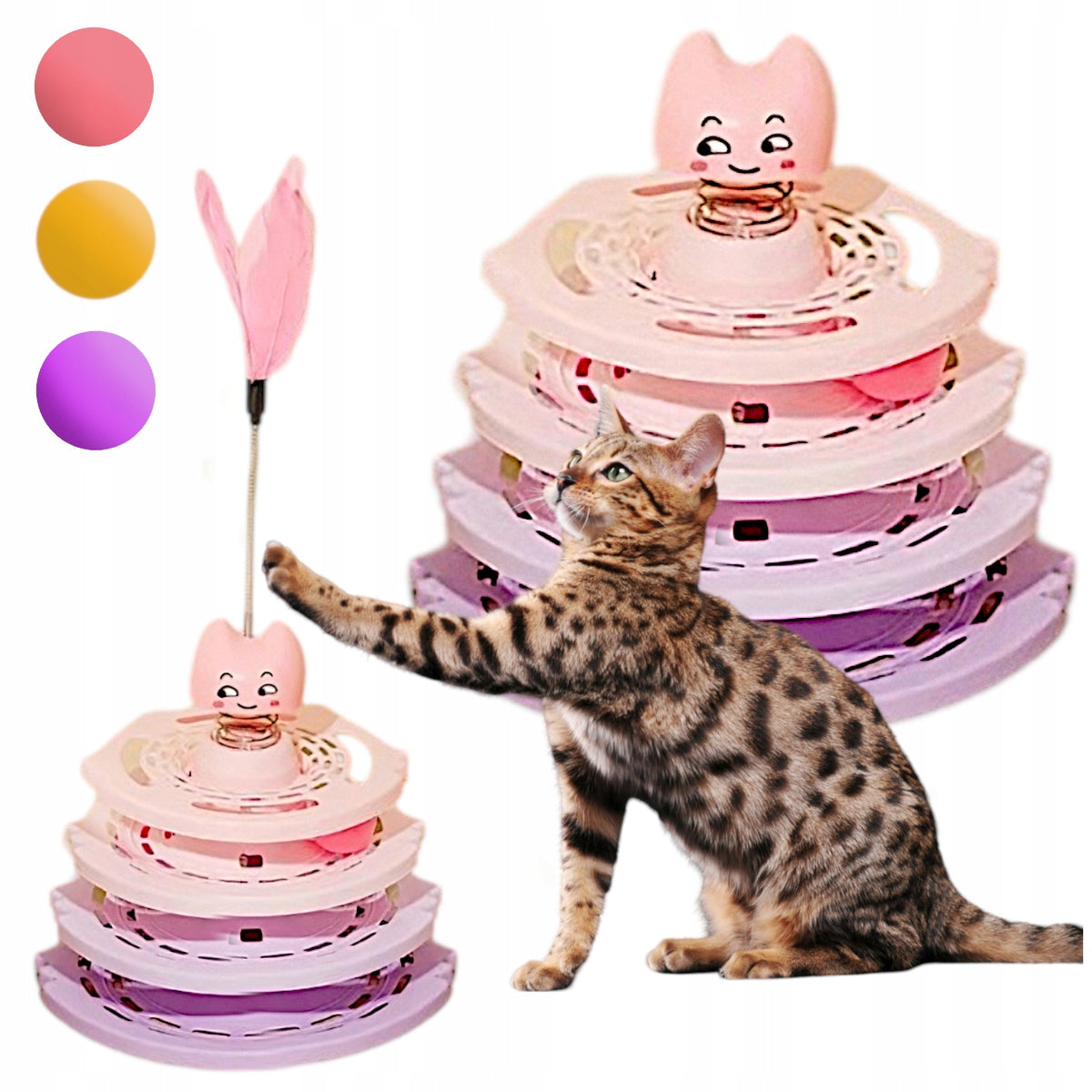 Cat toy - pink and purple