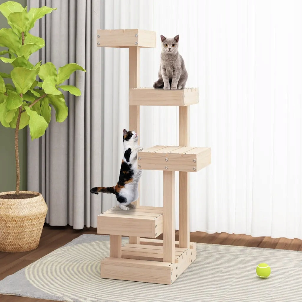 Cat tree, 45,5x49x103 cm, solid pine wood Brand VidaXL