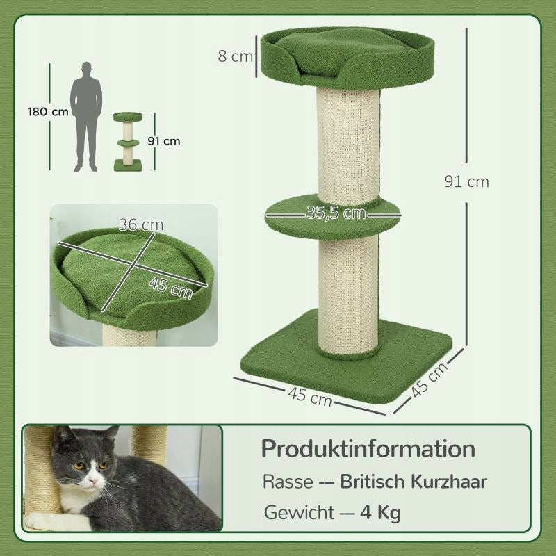 Cat tree 91cm play tree with wool bed Manufacturer code T3323P371739-1