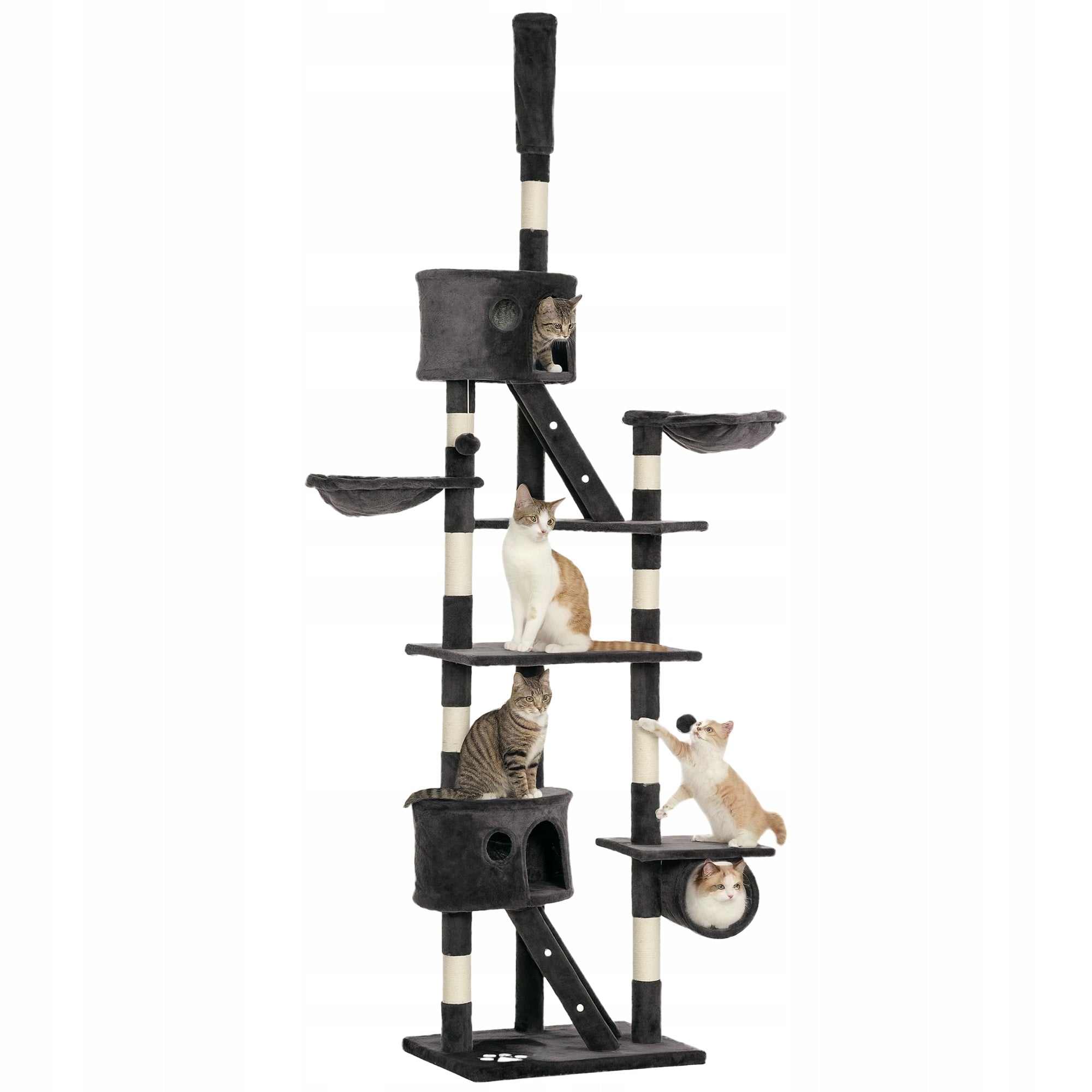 Cat tree PawHut, climbing tree, adjustable ceiling height