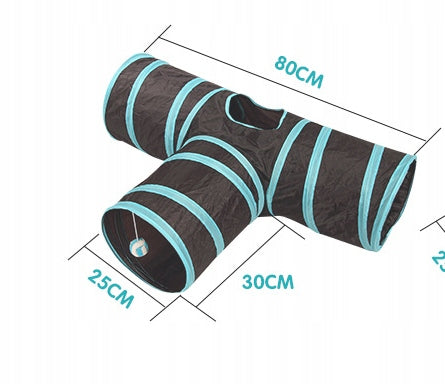 Cat tunnel rustling with bell ball 80 cm folding