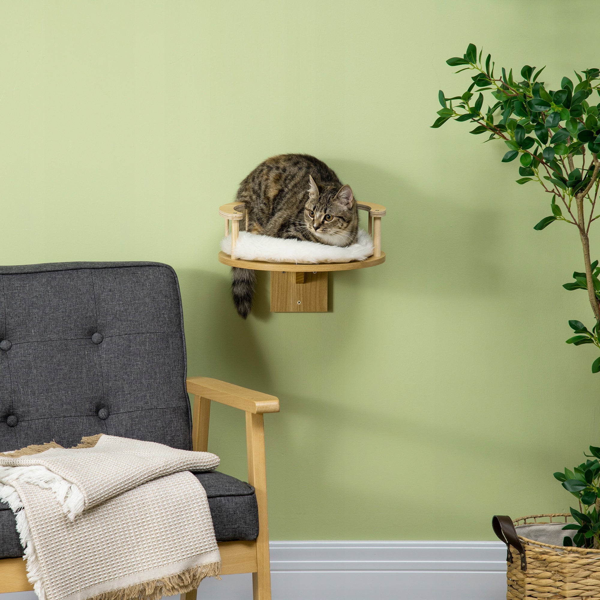 Cat wall lounger with padding 34L x 34W x 10, Brand PawHut