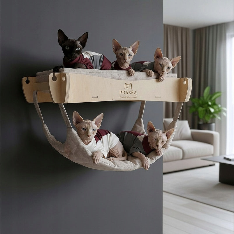Cat wall shelf with hammock WALLSLEEP STYLE color choice PRESS Packaging status original