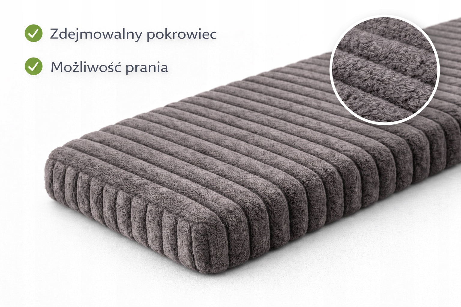 Cat window sill bed 60x20 cm thickness 4 cm grey non-slip Color gray