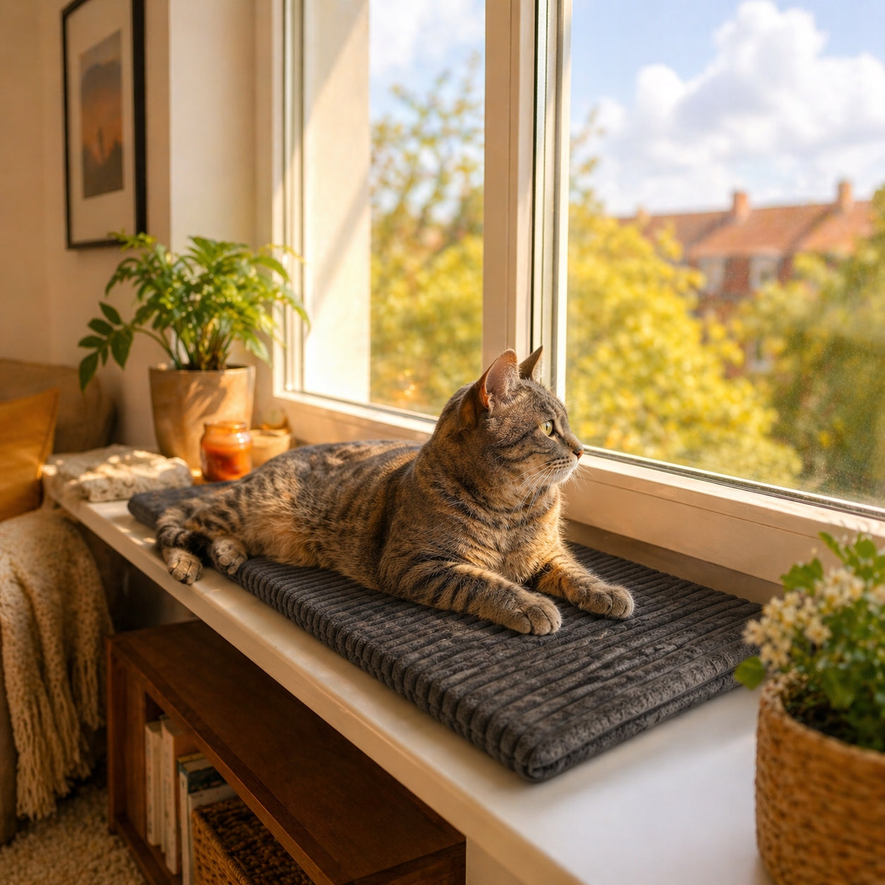 Cat window sill bed 60x20x2 cm |comfortable | anti-slip | 8 colors Brand no brand