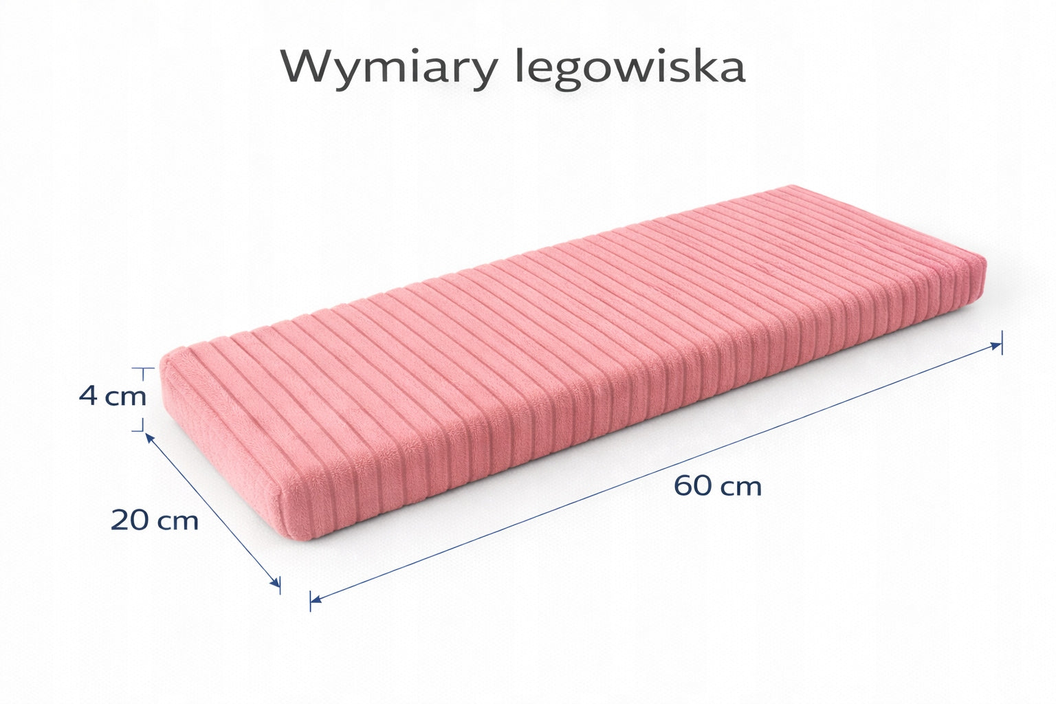 Cat window sill pillow 60x20 cm thick 4 cm pink cozy and warm Product width 25 cm