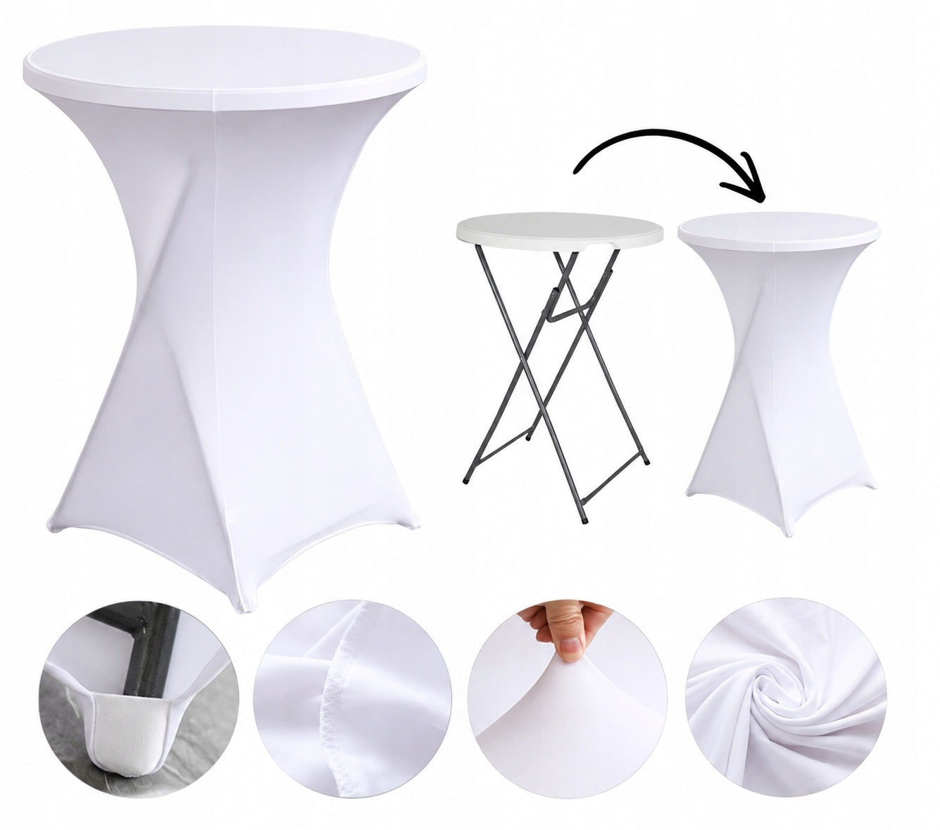 Catering Table Cover Bar Banquet Table Round Tablecloth 80 cm