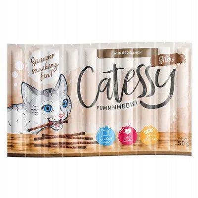 Catessy Sticks Adult Cat Snack 10 x 5 Gram BBQ SALMON