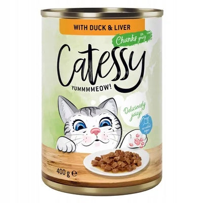 Catessy wet cat food 400g x 8 flavors pieces in sauce and jelly Packaging status original
