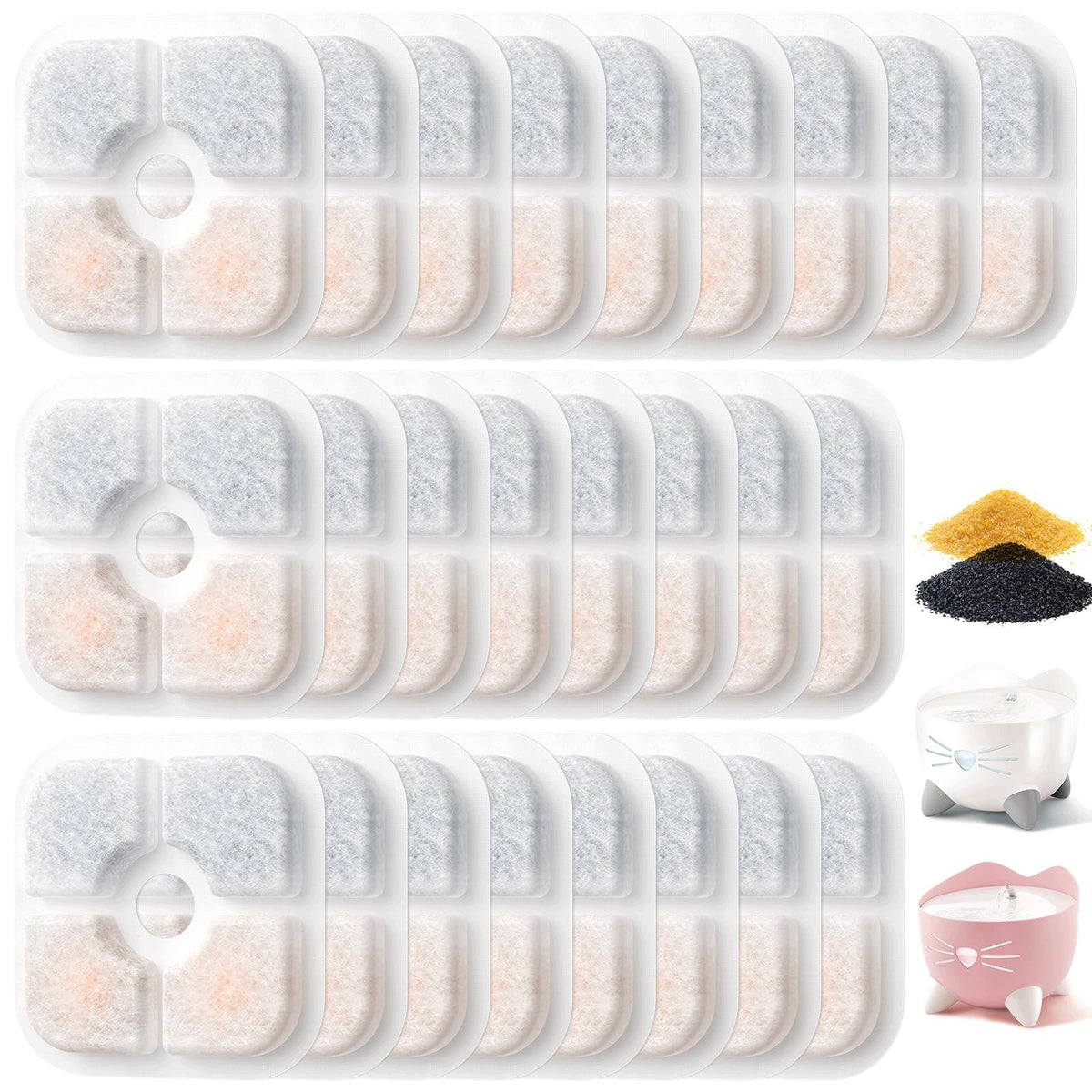 Catit Pixi Fountain Filters Replacement with Triple Filtration System