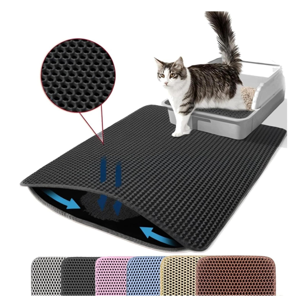 Cats Mat 75x55 cm - Double Design and Anti-Slip