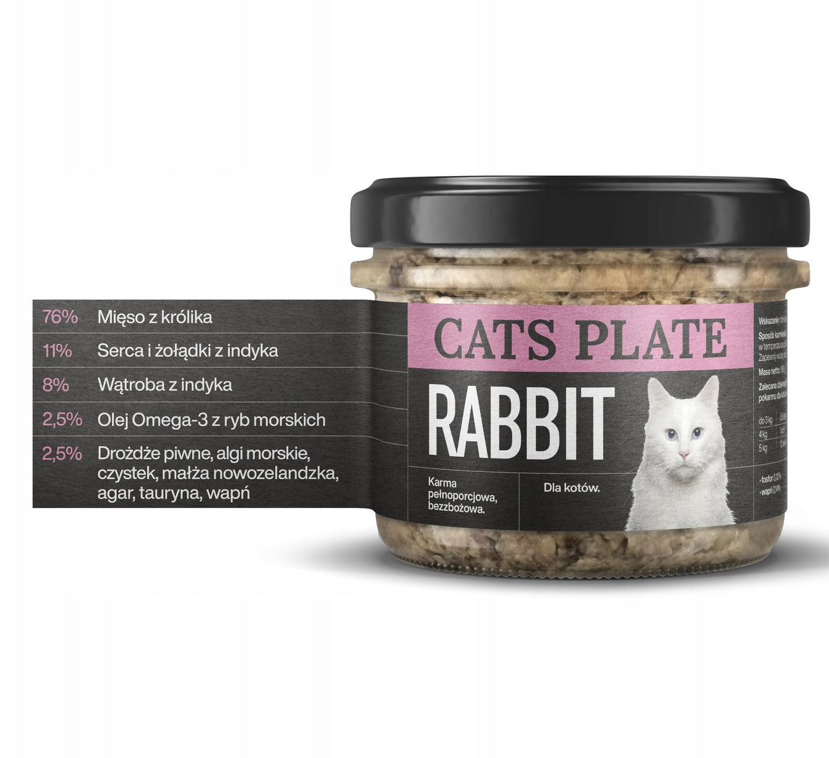 Cats Plate Rabbit Premium Wet Food with Rabbit Meat 180g Packaging status original