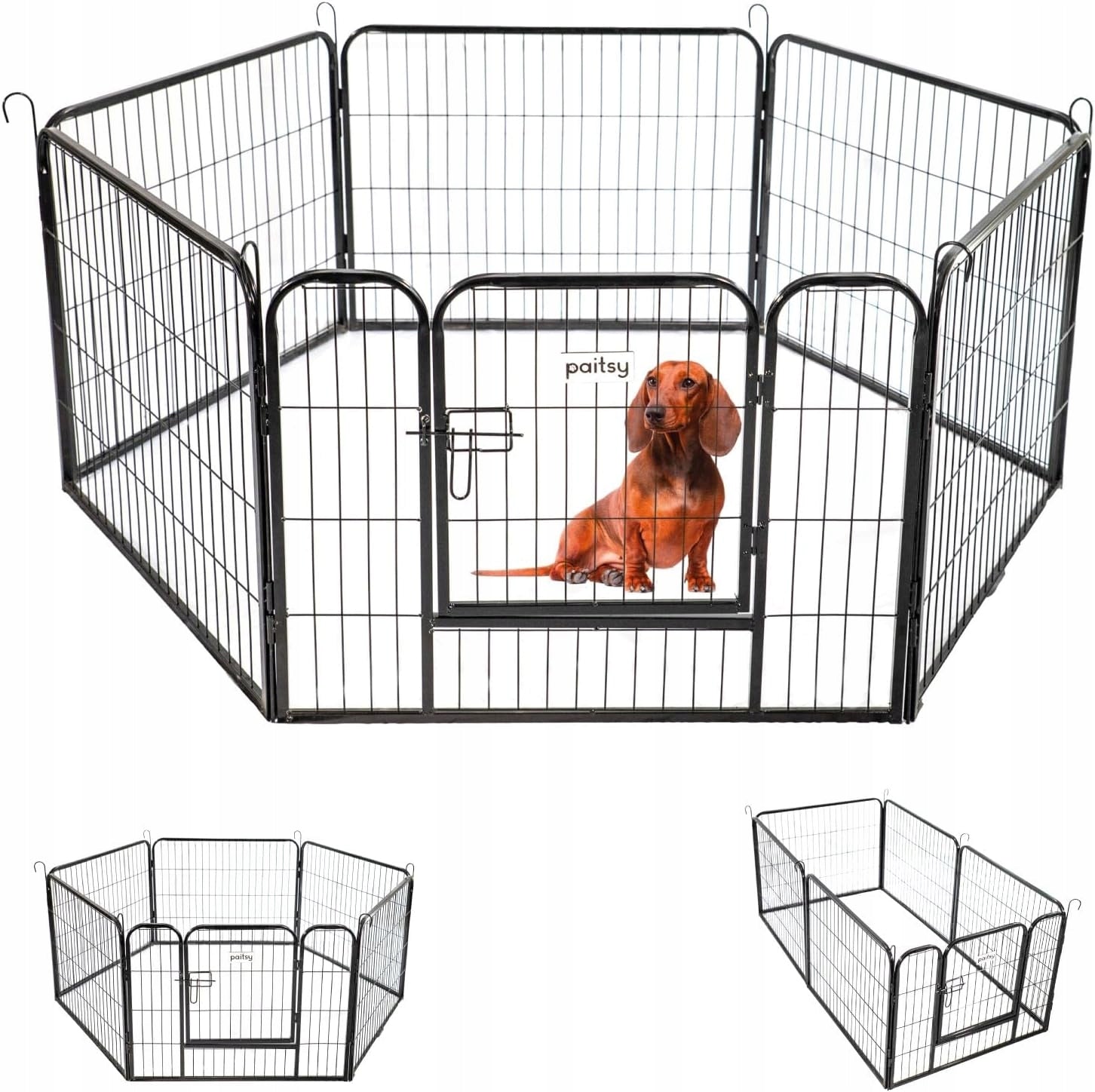 Catwalk Dog Playpen 6 Panel GARDEO 80x60x60x60x6, Paitsy