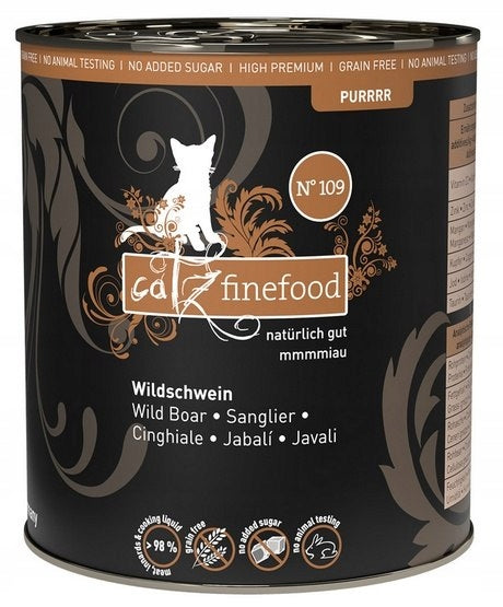 Catz Finefood Purrrr N.109 Boar 800g Hypoallergenic Wild Cat Meat