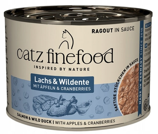 Catz Finefood Ragout in Sauce Salmon and Wild Duck (N.605) can 190g