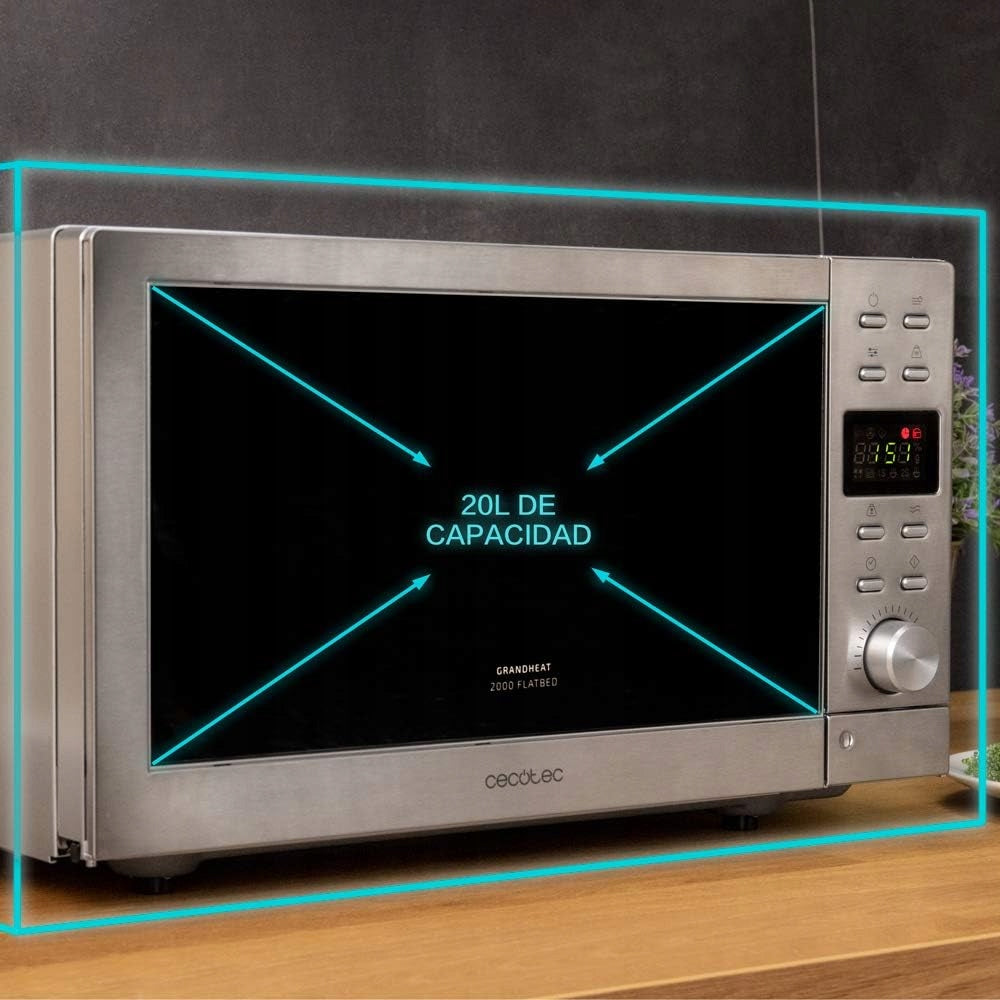 Cecotec GrandHeat 2000 Flatbed Microwave Oven 20L 700W Digital Model inna