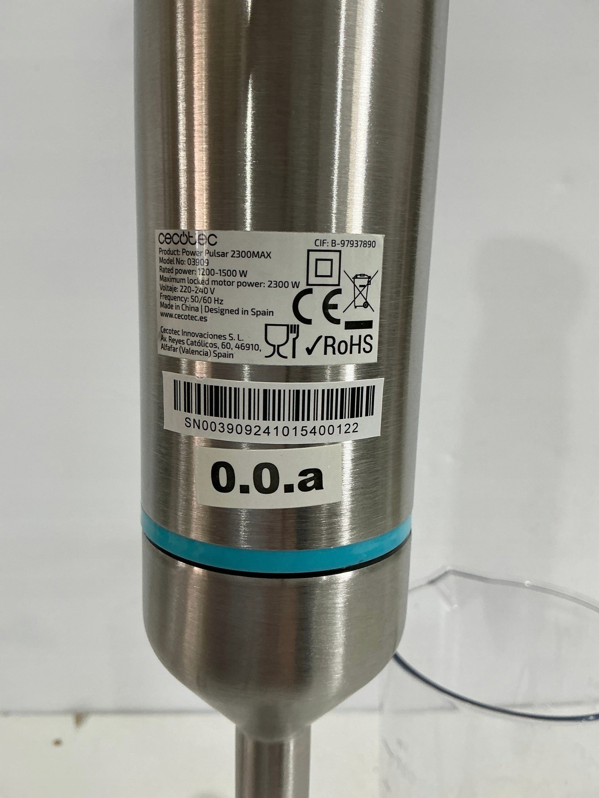 Cecotec Power Pulsar 2300MAX Hand Mixer. Manufacturer code 03909