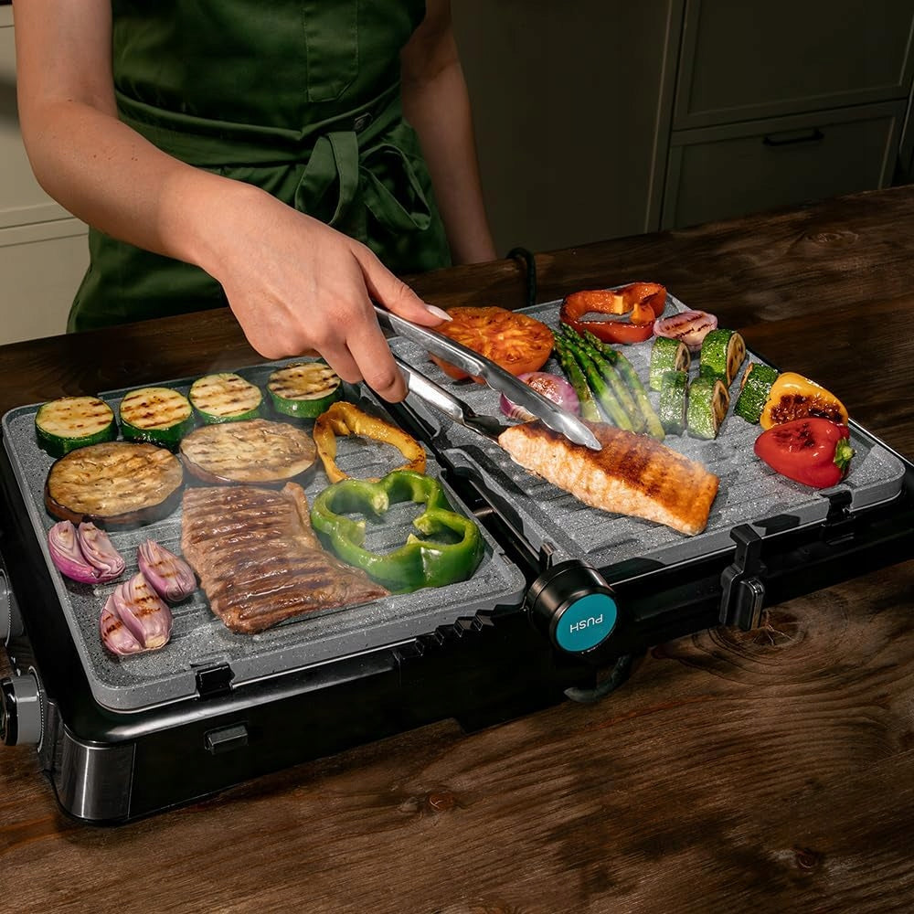 Cecotec Rock'nGrill 2200 Dual Electric Grill, 2200W, 180° Opening, None Model Cecotec Rock'nGrill 2200 Dual Grill elek
