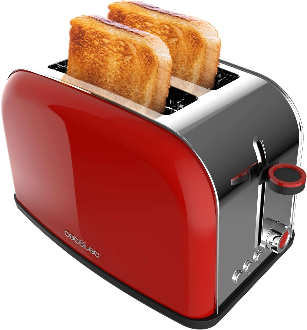 Cecotec toaster 850W stainless steel 2 slices 9 settings 7 LED programs