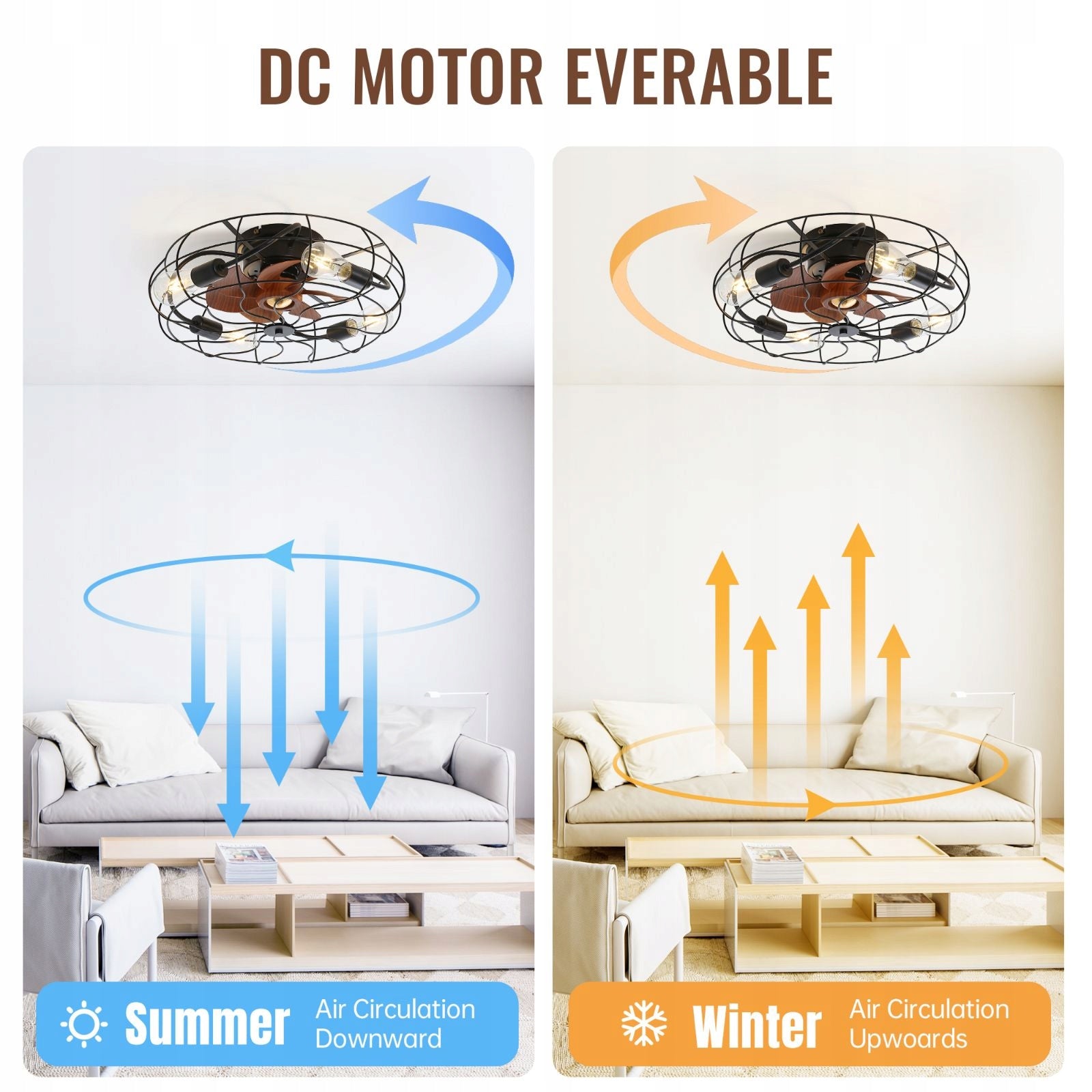 Ceiling Fan 20 Inch Remote Control Lamp Black Model 1