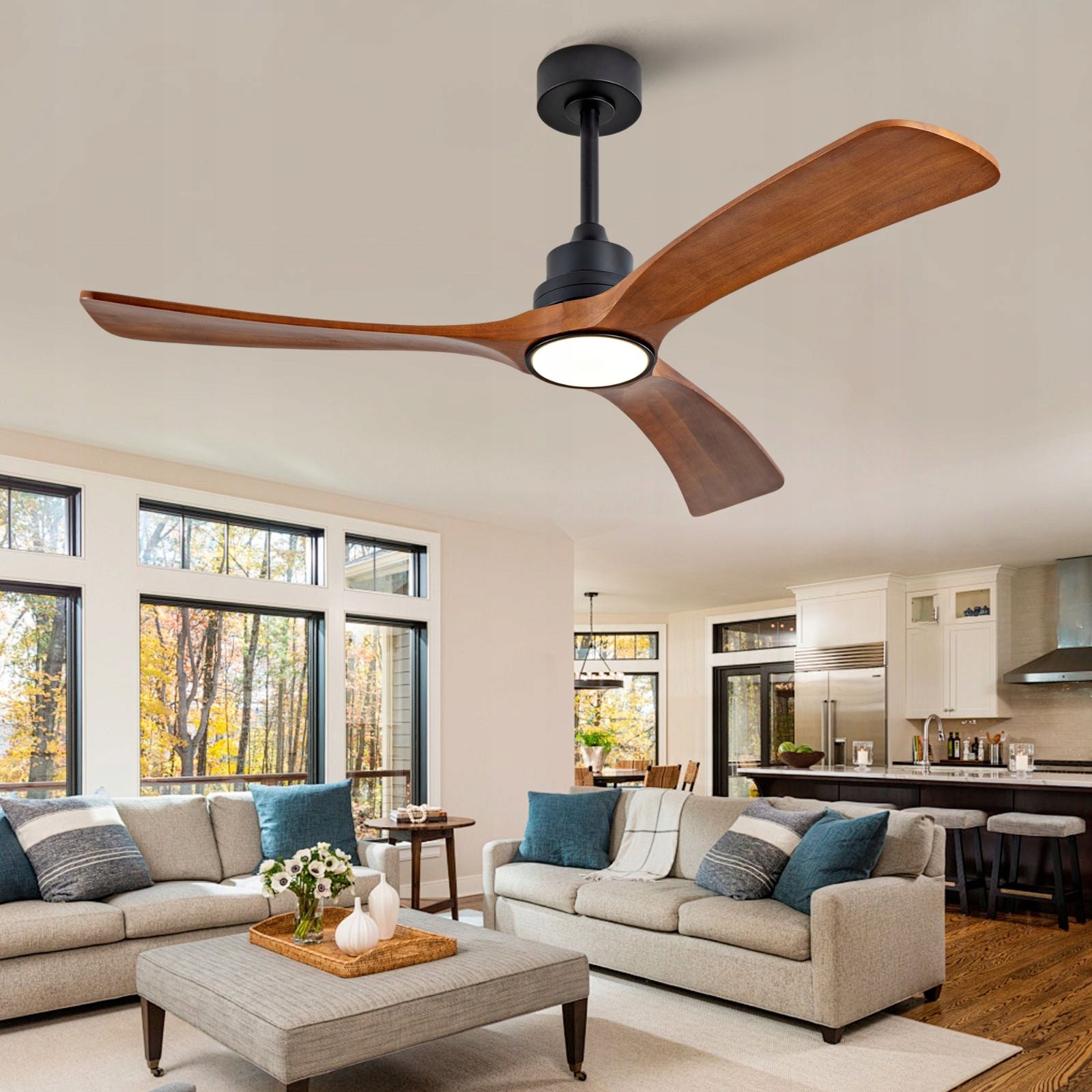 Ceiling Fan 52 Inch Lighting Remote Control Wood